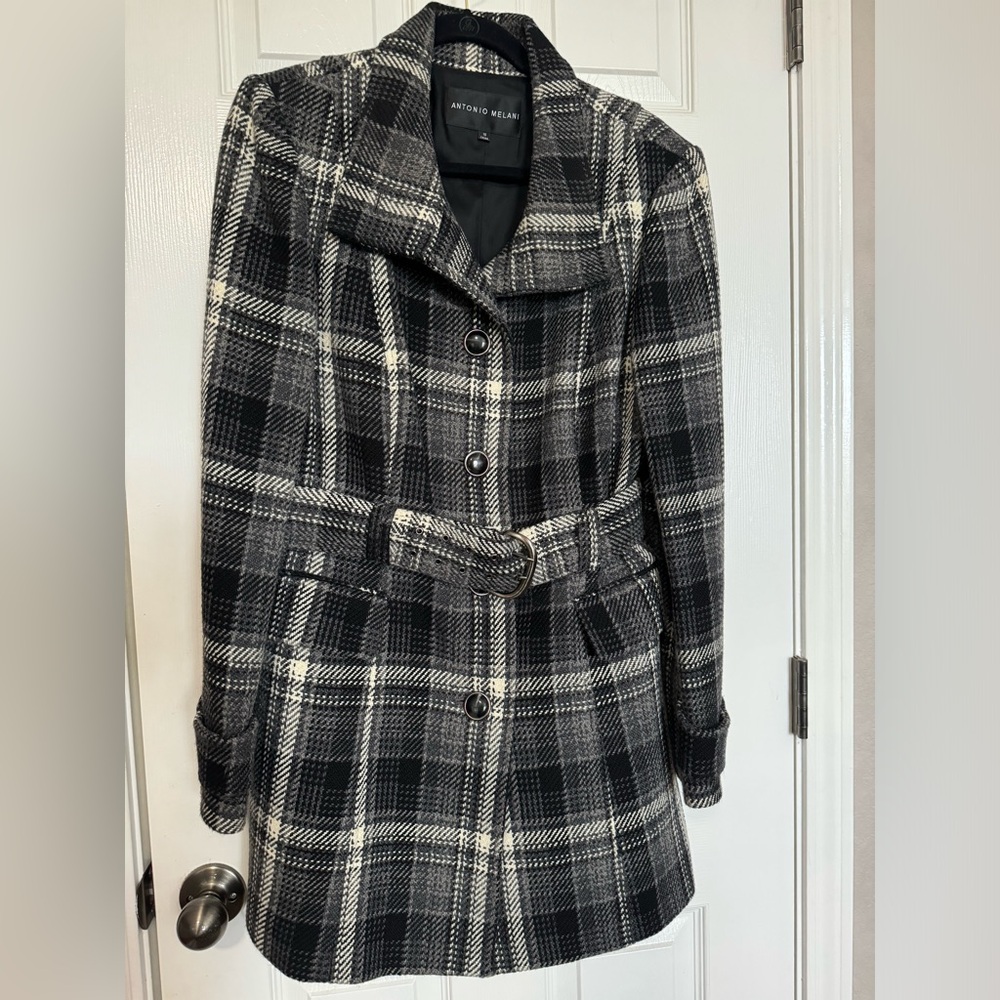 Antonio Melani Plaid Coat Size 10 Gorgeous Excellent Condition Like New